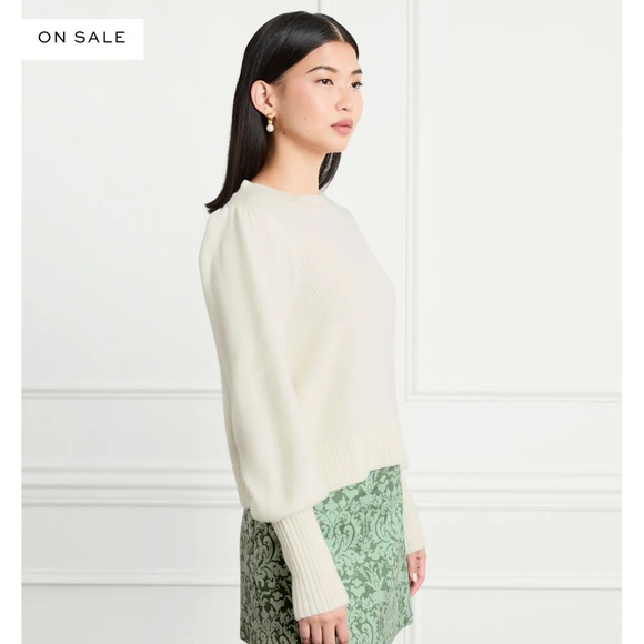 NWT Hill House Sylvie Cropped Wool Cream Sweater - Picture 2 of 10